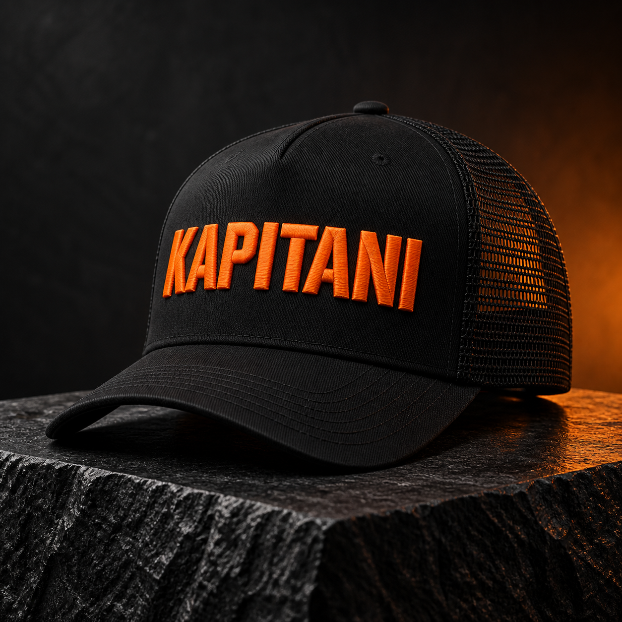 KAPITANI Raised Embroidery Trucker Cap